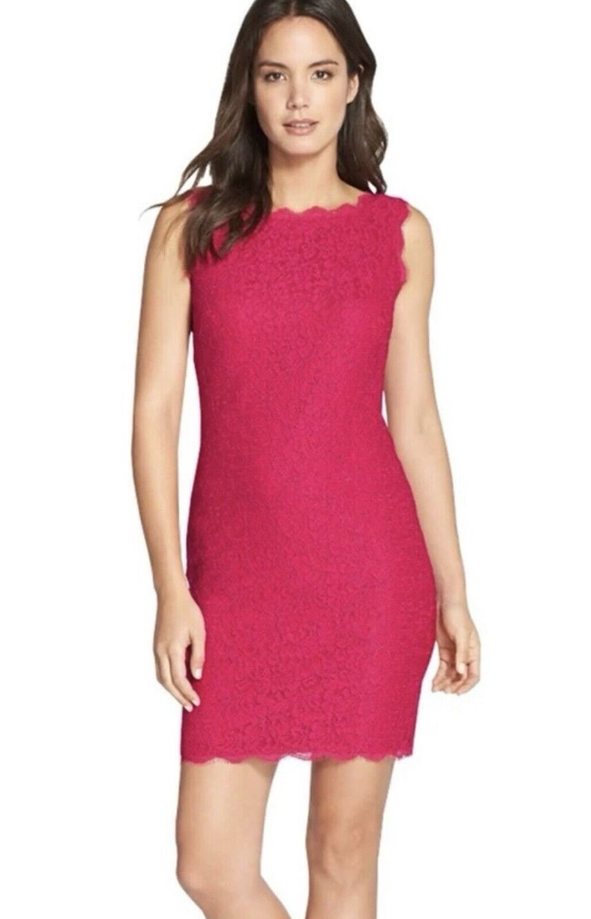 ADRIANNA PAPELL Women’s Size 8 Laced Sheath Evening Dress Boat Neck Feminine